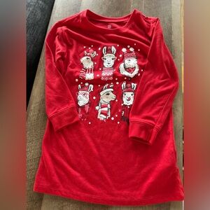 EUC pajama llama dress gap kids girls 3T